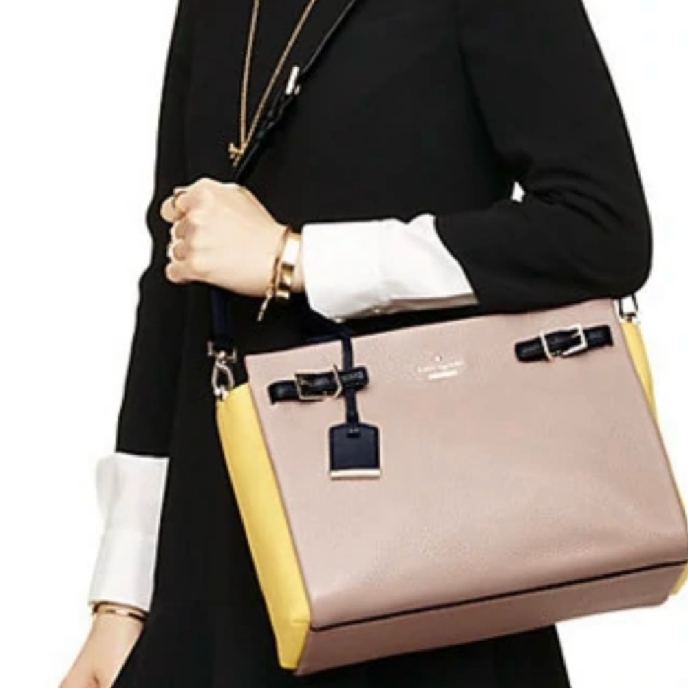 Kate Spade Yellow and tan Crossbody Bag with Structured Design